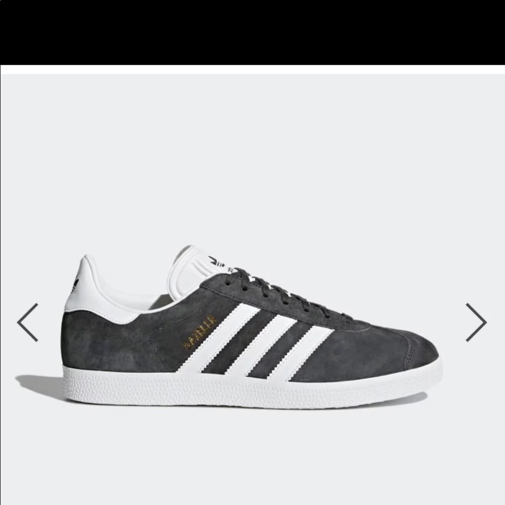 Charcoal Grey Adidas Gazelles,Size 8